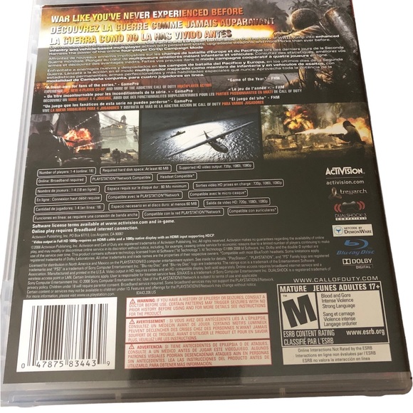 Call of Duty: World at War (Sony PlayStation 3, PS3) Complete w/ Manual - Tested - Picture 5 of 5